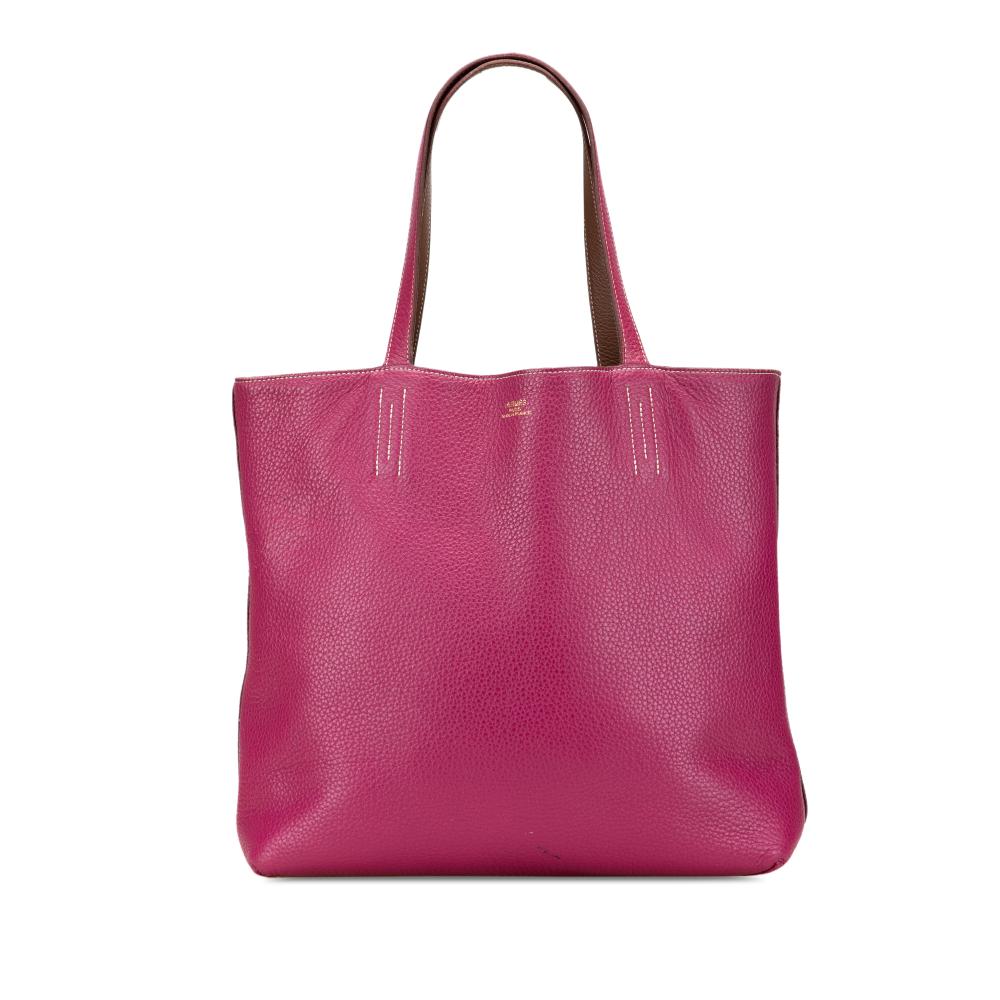Hermès B Hermès Pink Dark Pink with Brown Calf Leather Clemence Double Sens 36 France