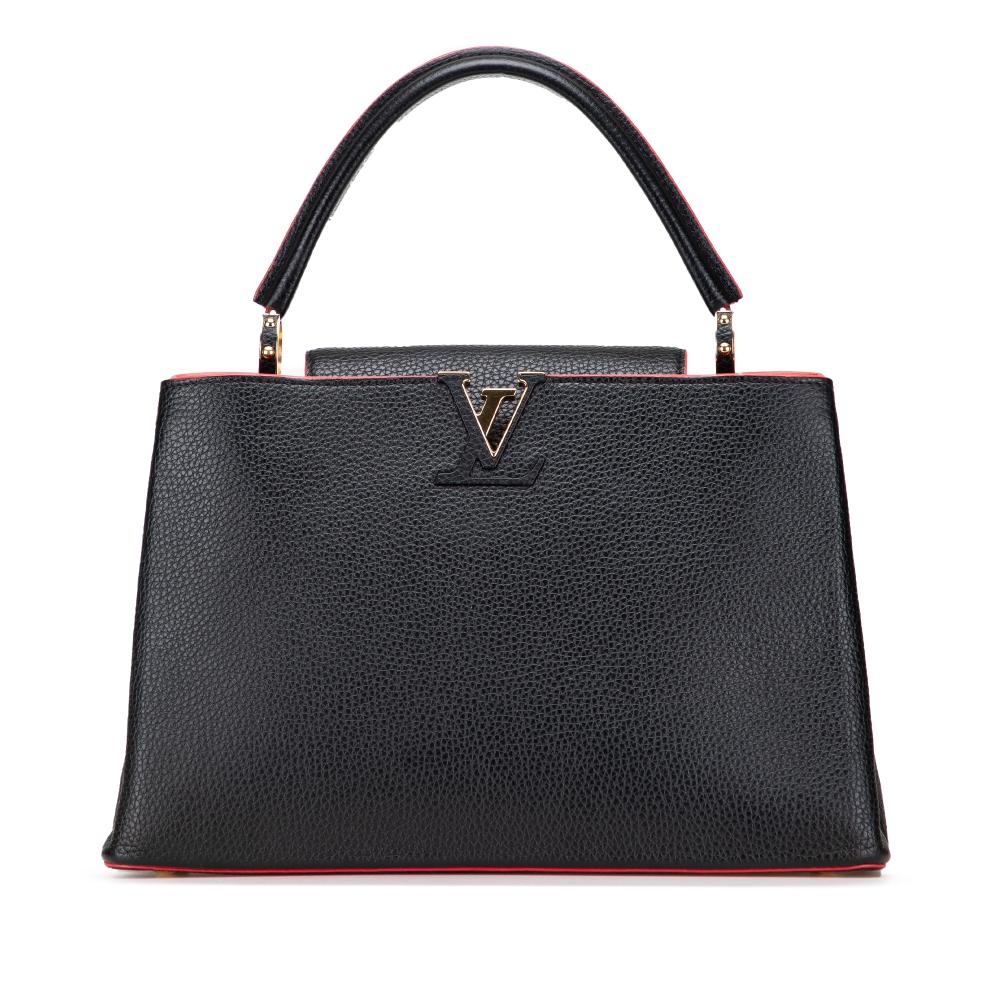 Louis Vuitton AB Louis Vuitton Black with Red Calf Leather Taurillon Capucines MM France