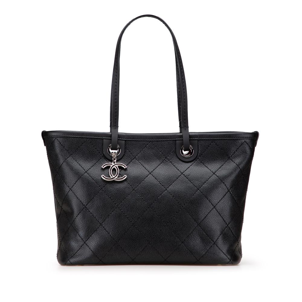 Chanel B Chanel Black Caviar Leather Leather CC Caviar Wild Stitch On the Road Tote Italy