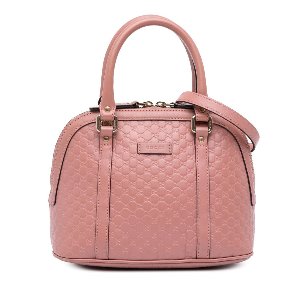 Gucci B Gucci Pink Calf Leather Mini Microguccissima Dome Satchel Italy