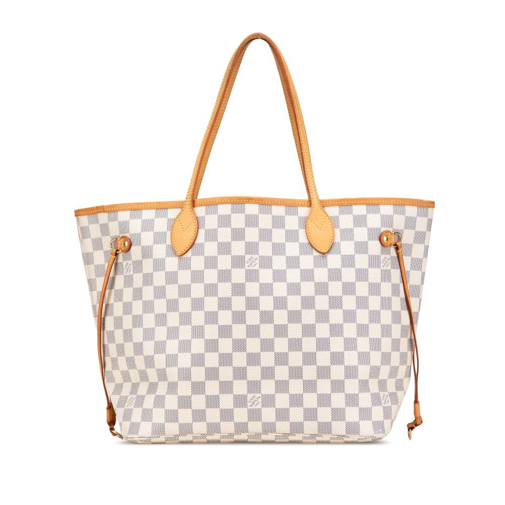 Louis Vuitton B Louis Vuitton White Damier Canvas Fabric Damier Azur Neverfull MM France
