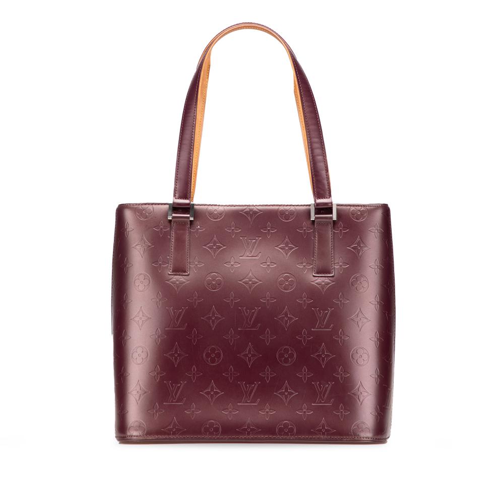 Louis Vuitton B Louis Vuitton Red Burgundy Calf Leather Monogram Mat Stockton Spain