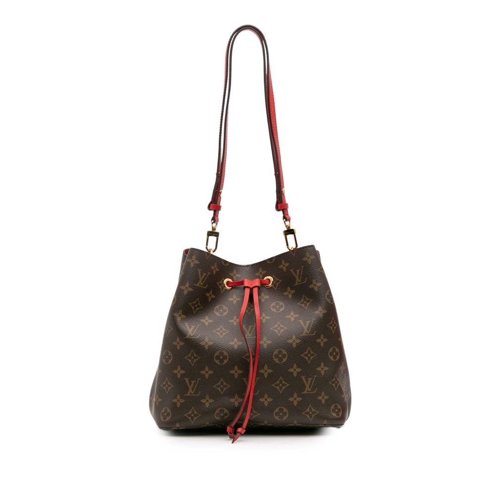 Louis Vuitton B Louis Vuitton Brown with Red Monogram Canvas Canvas Monogram Neonoe MM France