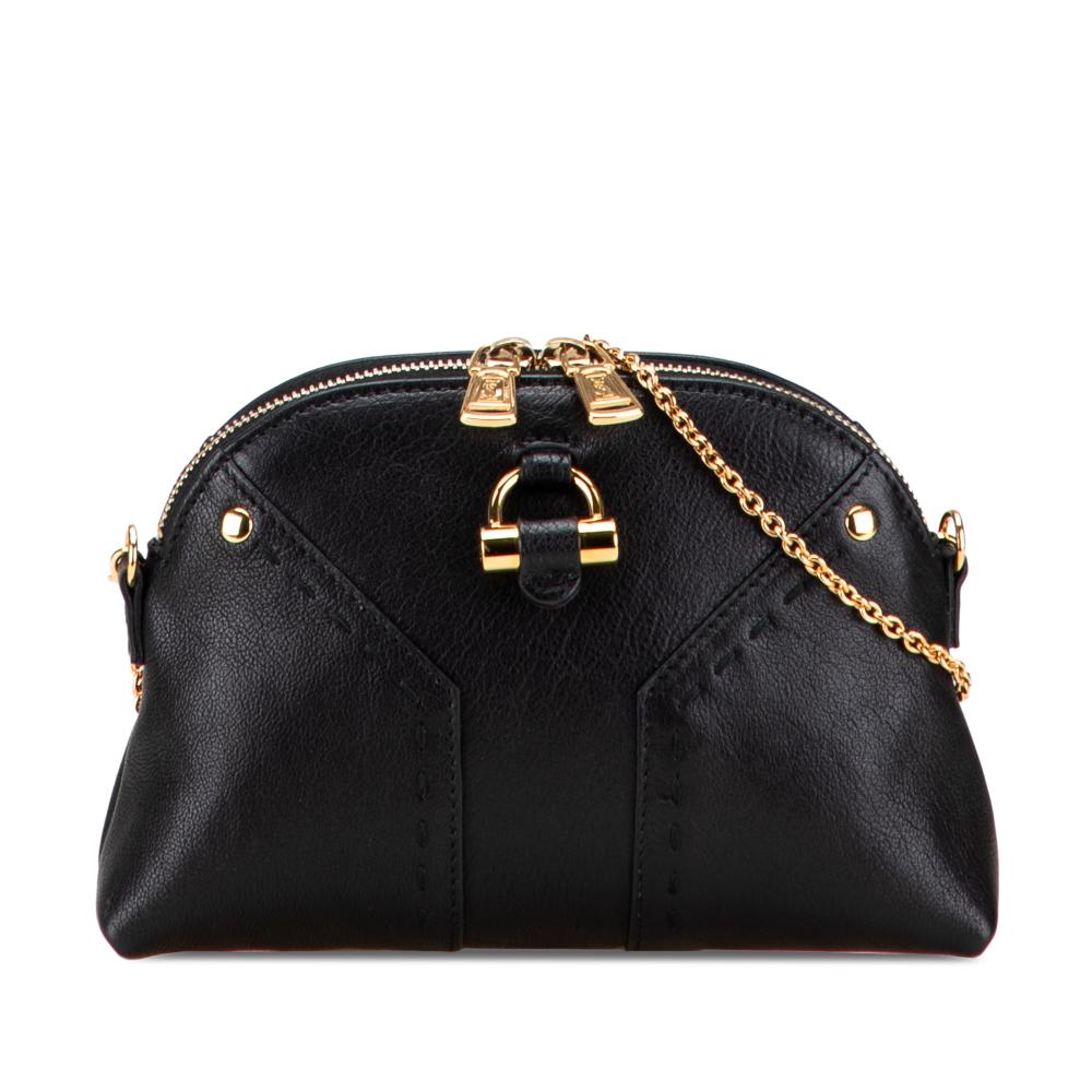 Saint Laurent B Saint Laurent Black Calf Leather Mini Muse Chain Bag Italy