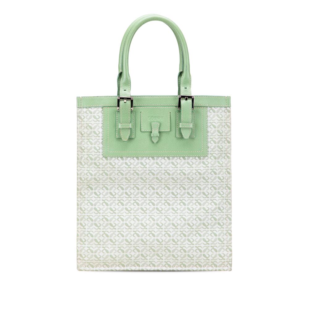 Loewe B LOEWE Green Mint Canvas Fabric Anagram Tote China