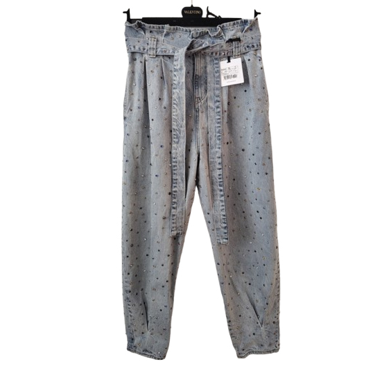 Red Valentino Baggy Jeans mit Strasssteinen
