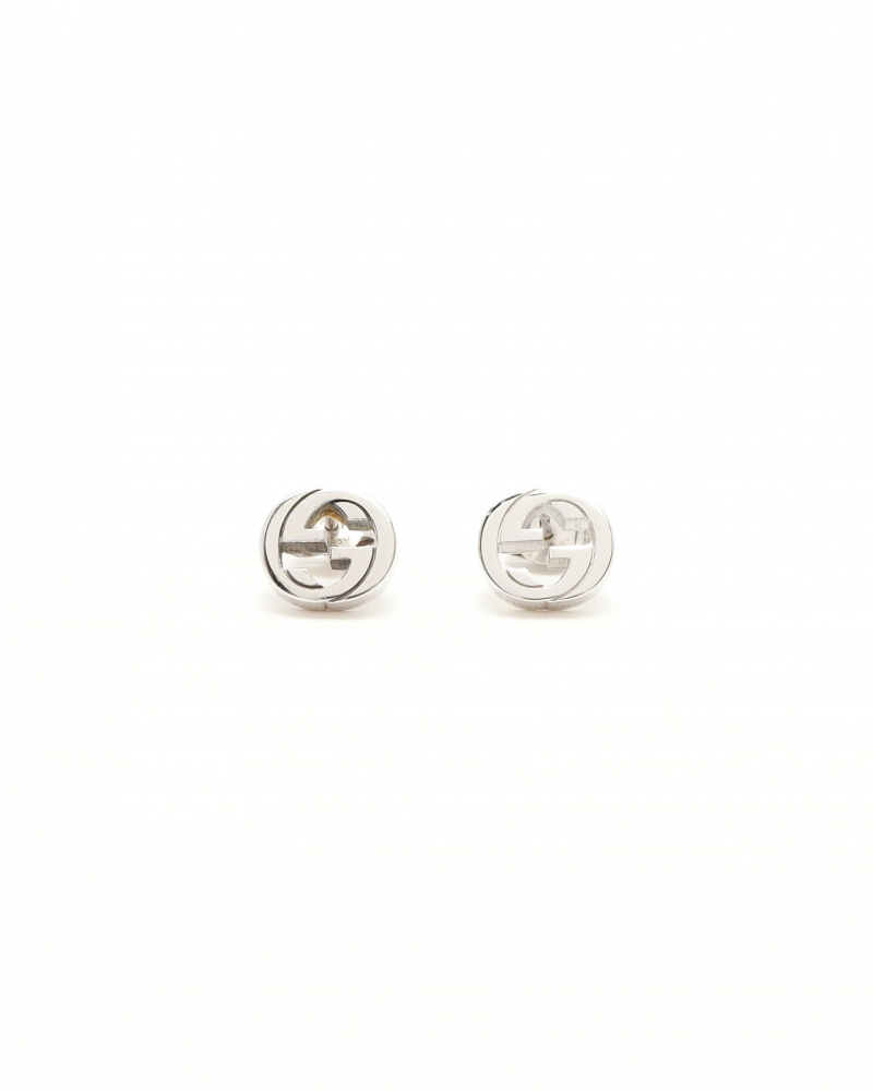 Gucci Interlocking G Silver Studs Earrings
