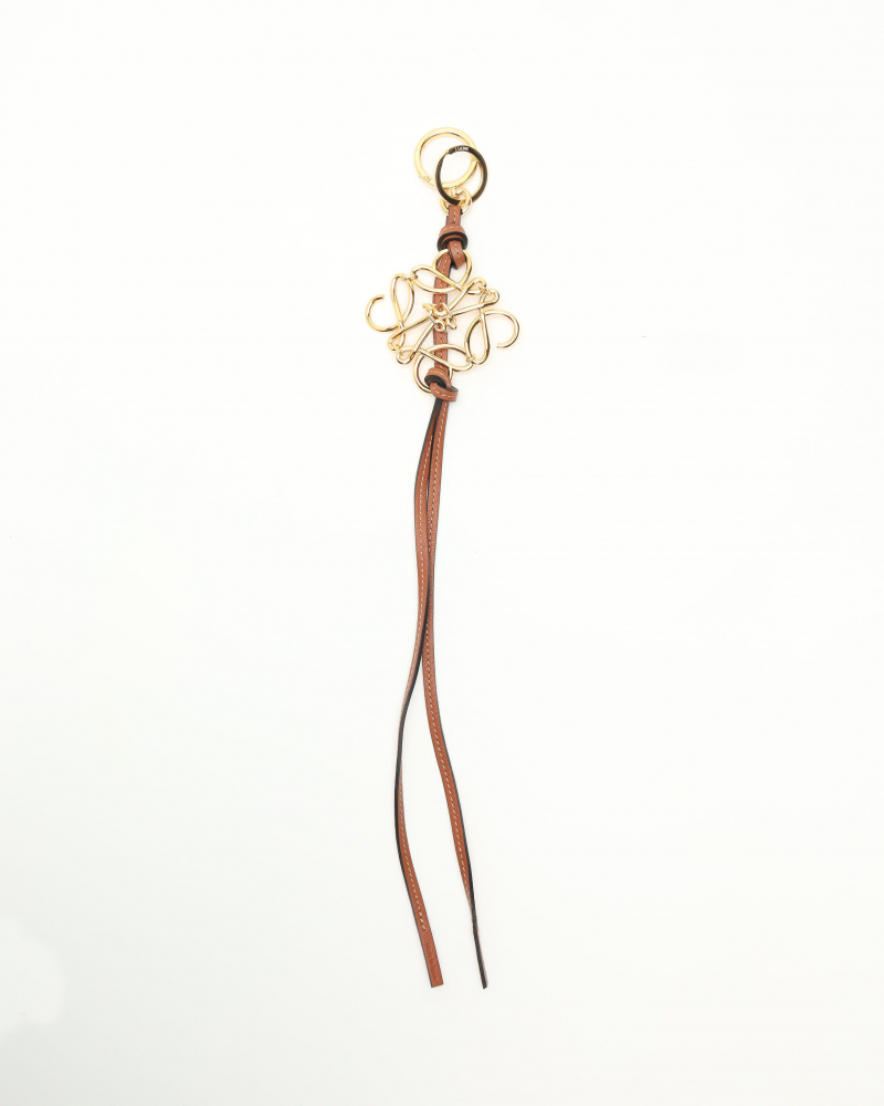 Loewe Anagram Charm in a Gold Finish on a Calfskin Strap