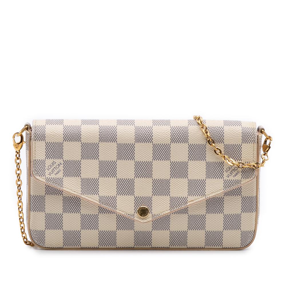 Louis Vuitton B Louis Vuitton White Damier Canvas Canvas Damier Azur Pochette Felicie France