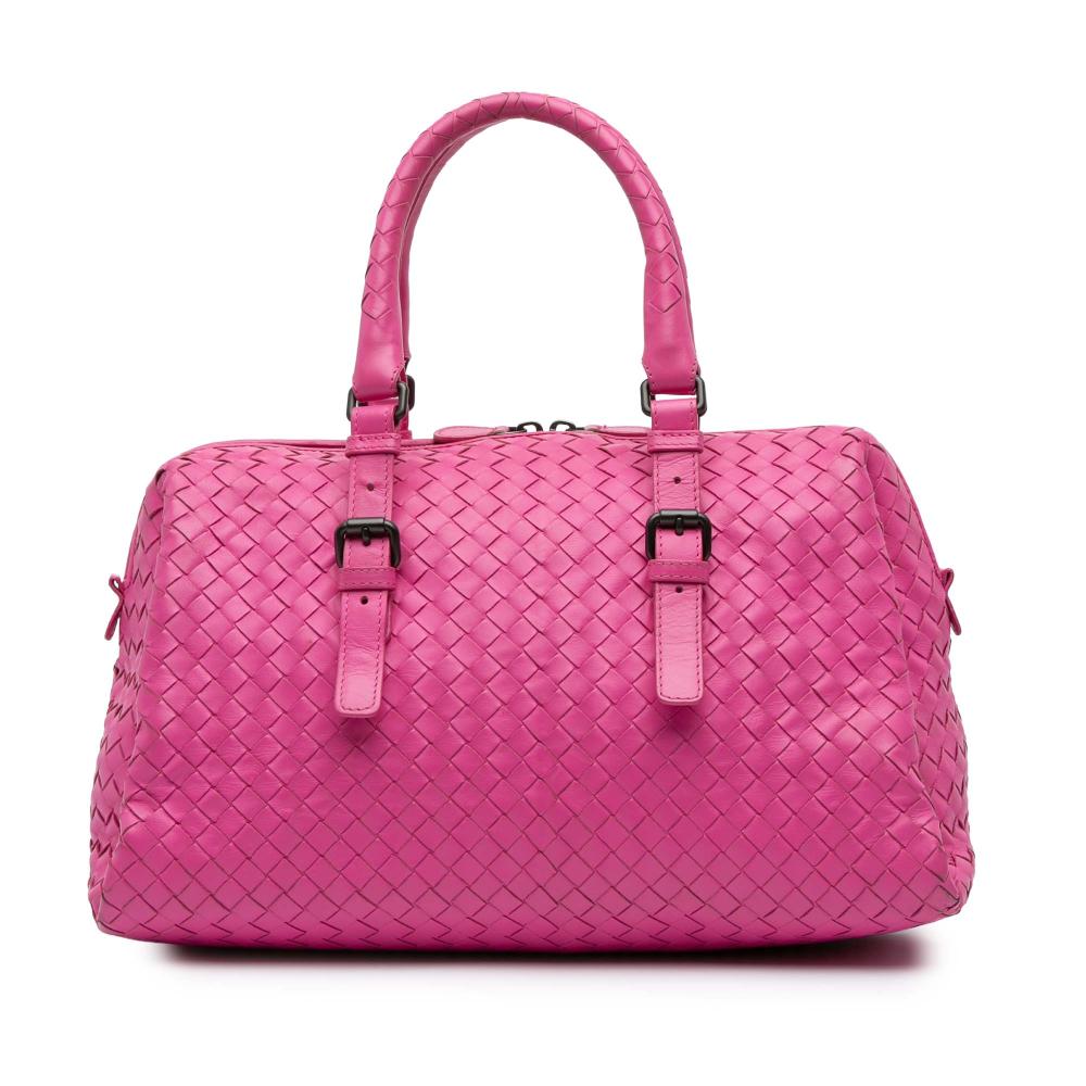 Bottega Veneta B Bottega Veneta Pink Hot Pink Nappa Leather Leather Nappa Intrecciato Boston Bag Italy
