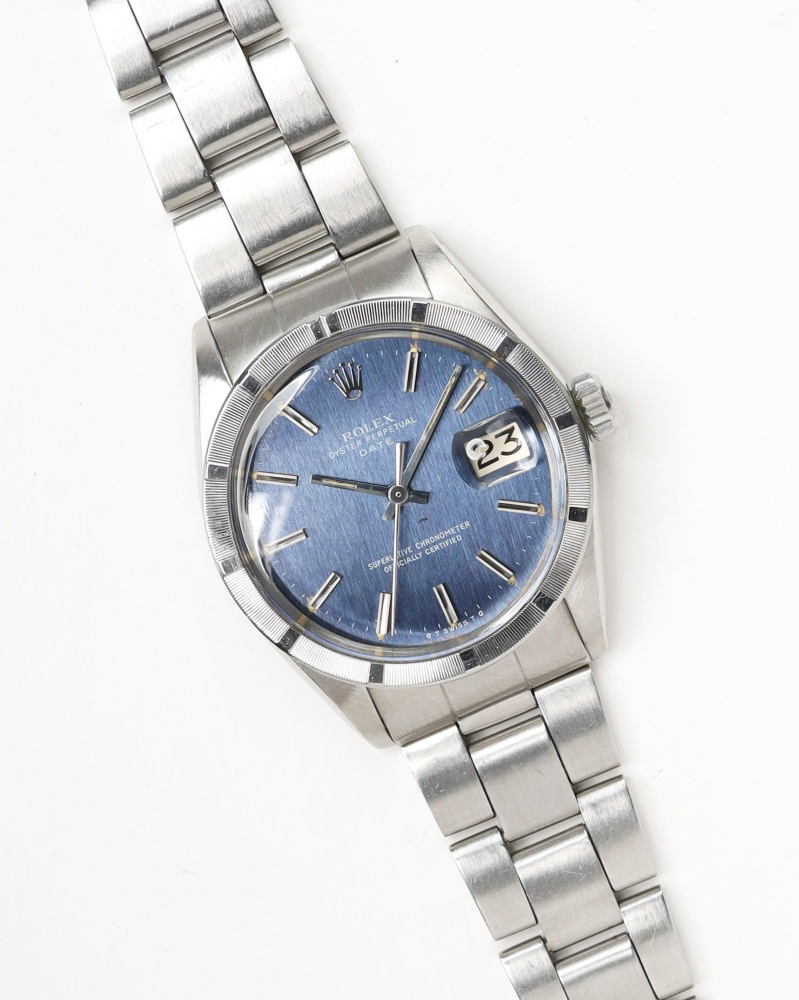 Rolex Oyster Perpetual Date 34mm Ref 1501 Rare Blue Sigma Dial Watch