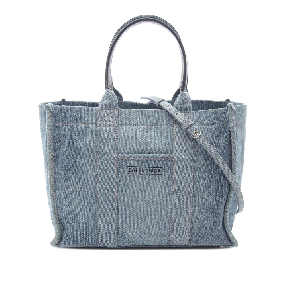 Balenciaga B Balenciaga Blue Denim Denim Fabric Medium Hardware Tote Italy