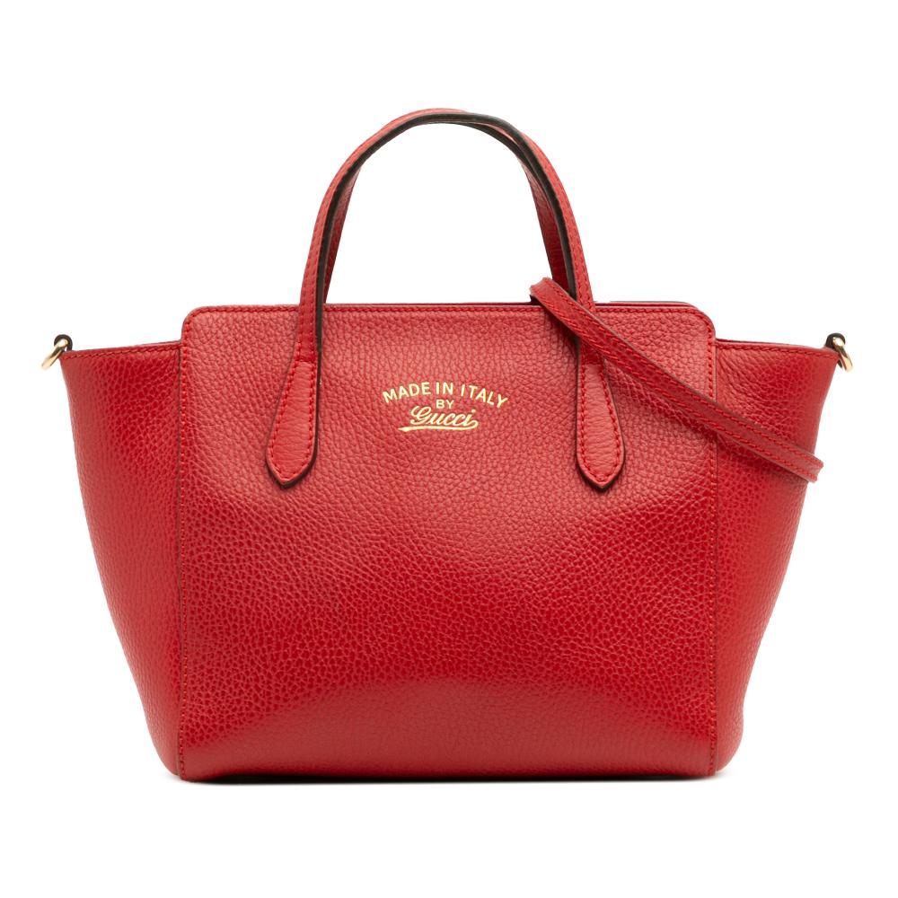 Gucci B Gucci Red Calf Leather Mini Swing Satchel Italy