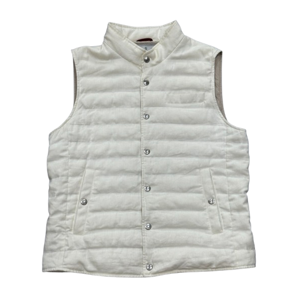 Brunello Cucinelli Gilet matelassé en lin et duvet