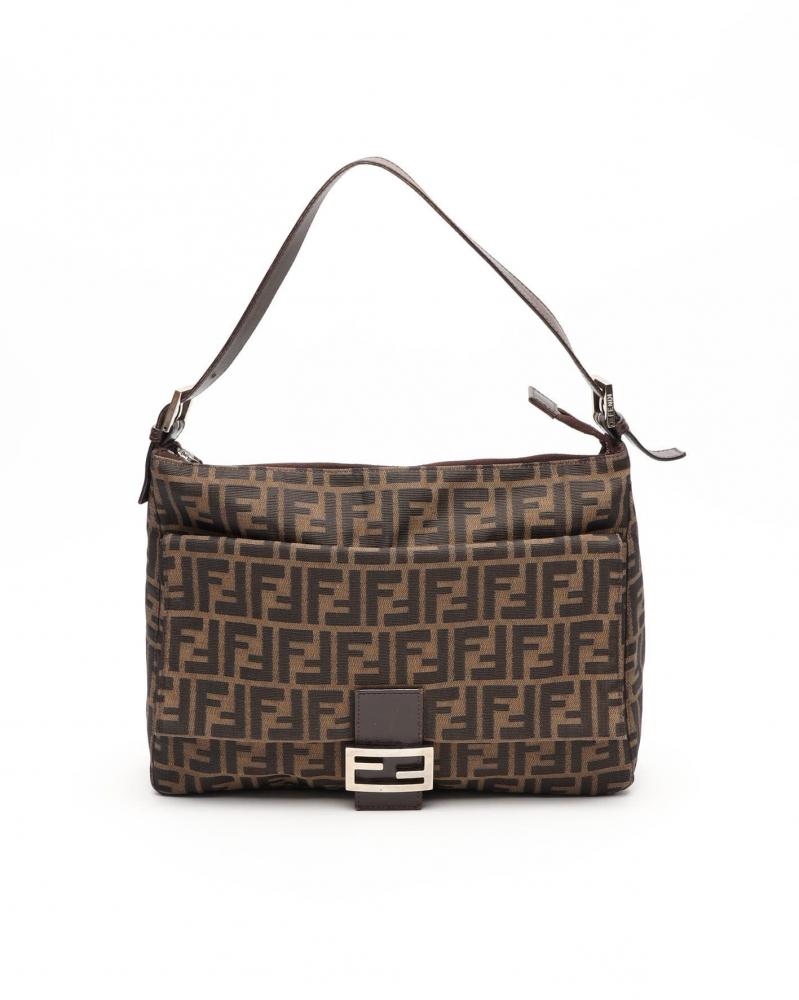 Fendi Large Zucca Double Zip Mamma Bag