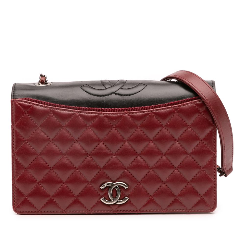 Chanel AB Chanel Red Dark Red Lambskin Leather Leather Small Quilted Lambskin Ballerine Flap Bag Italy