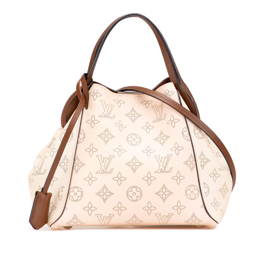 Louis Vuitton AB Louis Vuitton Brown Beige Calf Leather Monogram Mahina Hina PM France
