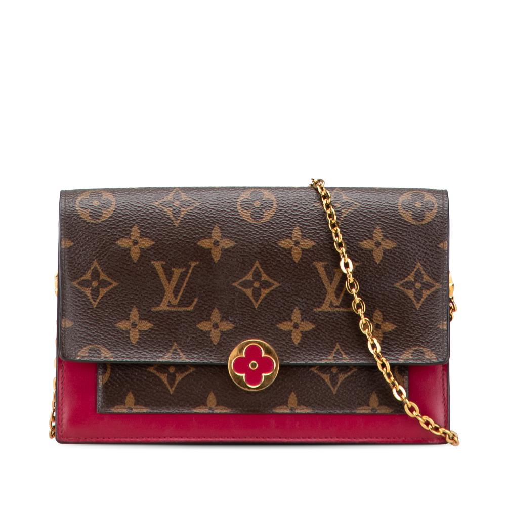 Louis Vuitton B Louis Vuitton Brown Monogram Canvas Canvas Monogram Flore Wallet On Chain France
