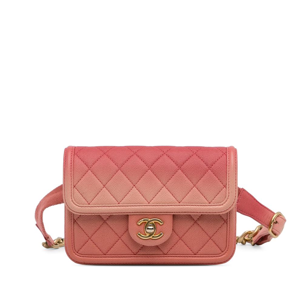 Chanel B Chanel Pink Caviar Leather Leather Caviar Sunset On The Sea Flap Belt Bag Italy