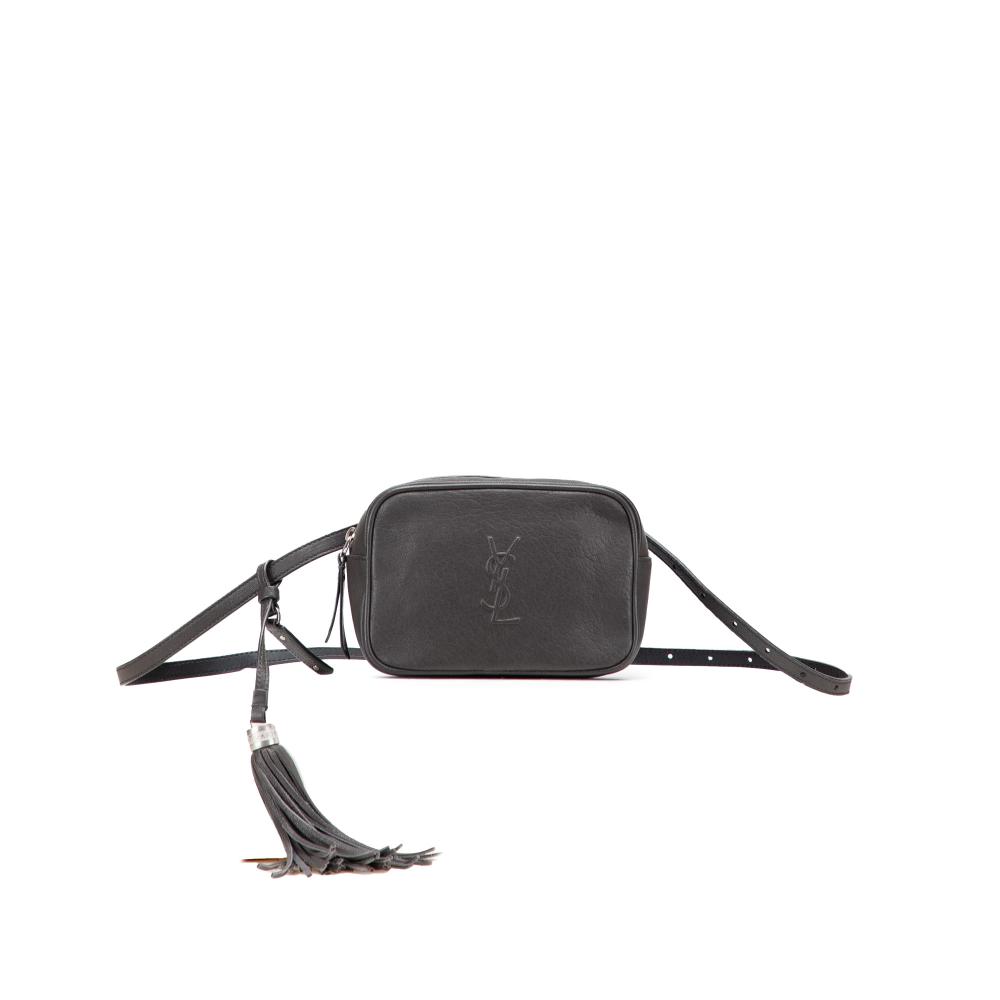 Saint Laurent B Saint Laurent Gray Dark Gray Lambskin Leather Leather Lambskin Monogram Lou Belt Bag Italy