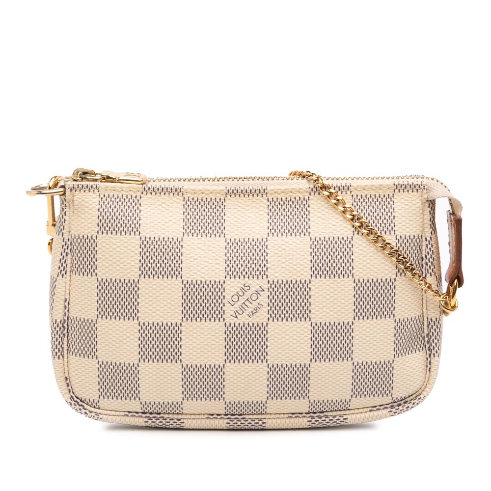 Louis Vuitton B Louis Vuitton White Damier Canvas Canvas Damier Azur Mini Pochette Accessoires France