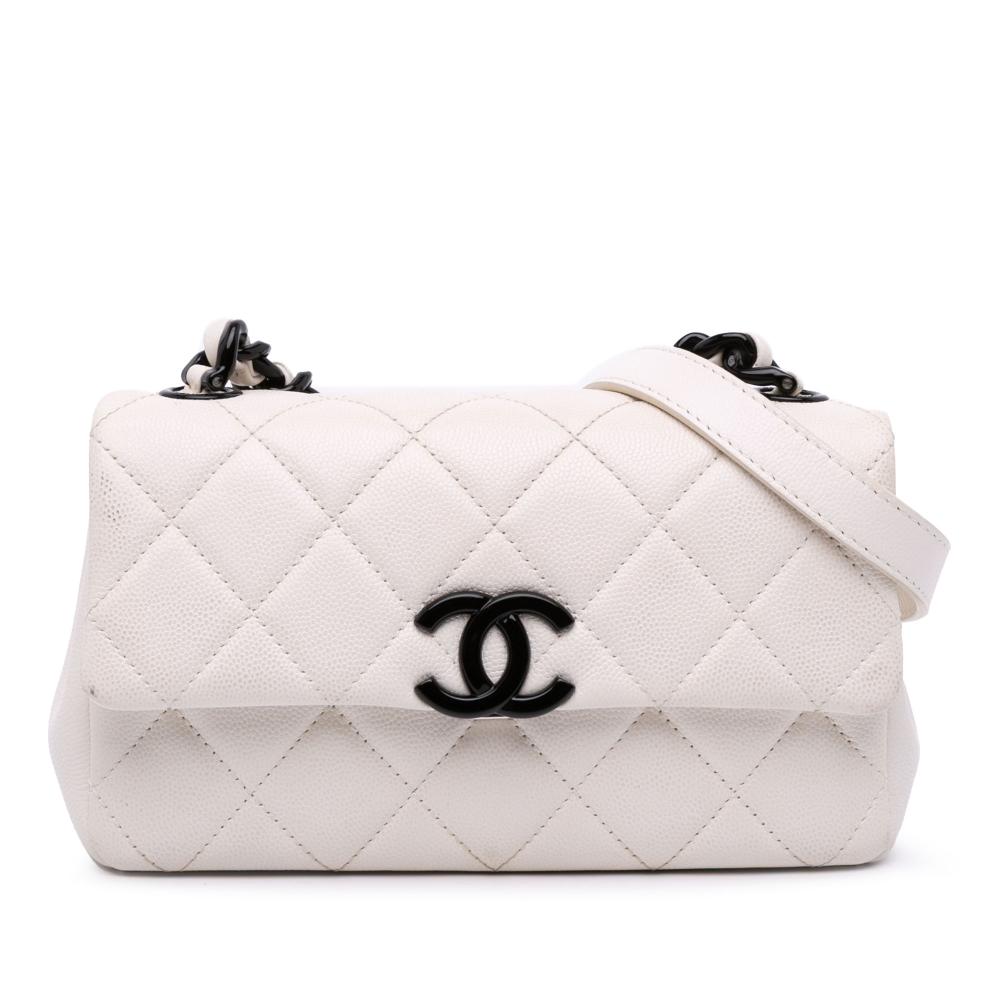 Chanel AB Chanel White Caviar Leather Leather Small Quilted Caviar My Everything Flap Italy