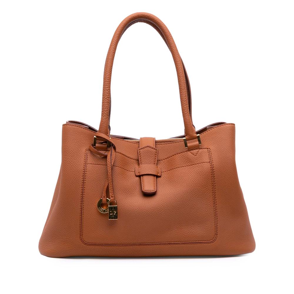 Loro Piana AB Loro Piana Brown Calf Leather Grained skin Bellevue Odessa Tote Italy