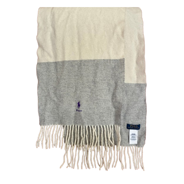 Polo Ralph Lauren Zweifarbiger Wollschal mit Fransenbesatz