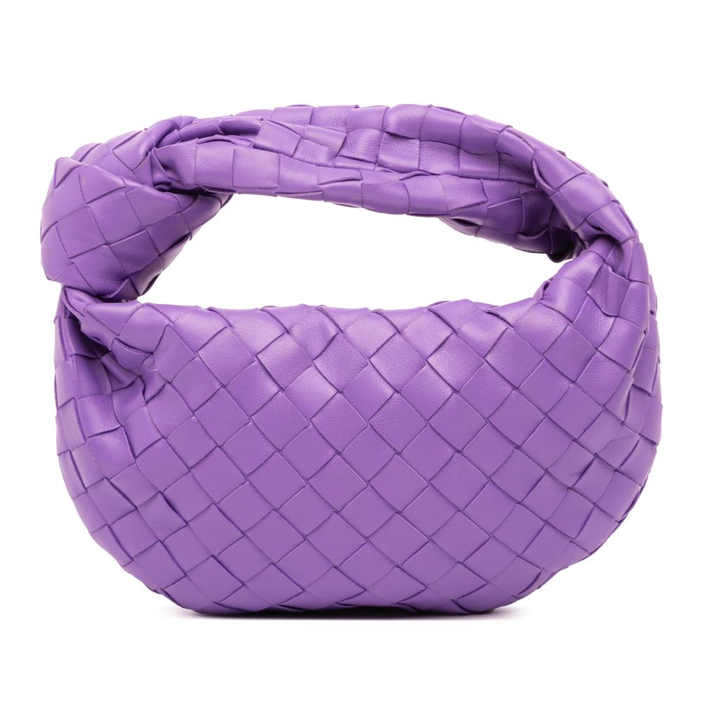 Bottega Veneta AB Bottega Veneta Purple Dark Purple Nappa Leather Leather Mini Nappa Intrecciato Jodie Italy