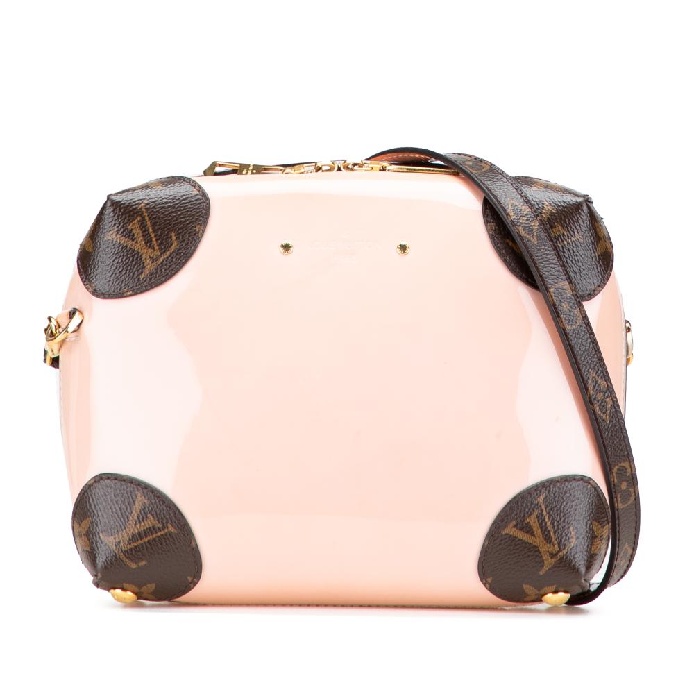 Louis Vuitton B Louis Vuitton Pink Light Pink with Brown Vernis Leather Leather Vernis Miroir Venice Italy