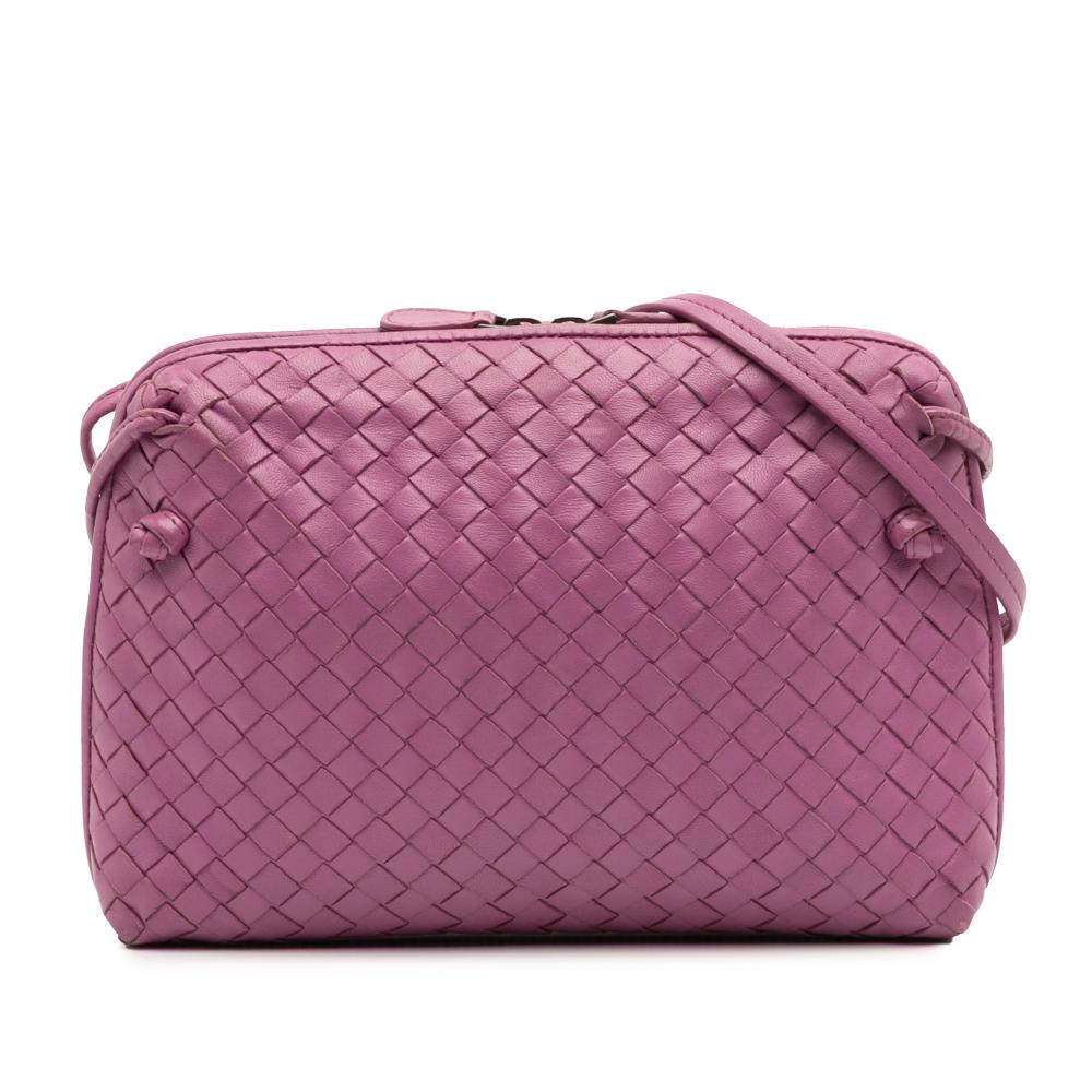 Bottega Veneta B Bottega Veneta Pink Lily Nappa Leather Leather Nappa Intrecciato Nodini Crossbody Italy