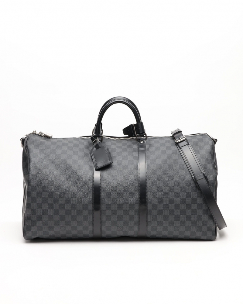 Louis Vuitton Damier Graphite Keepall Bandouliere 55 Weekend Bag