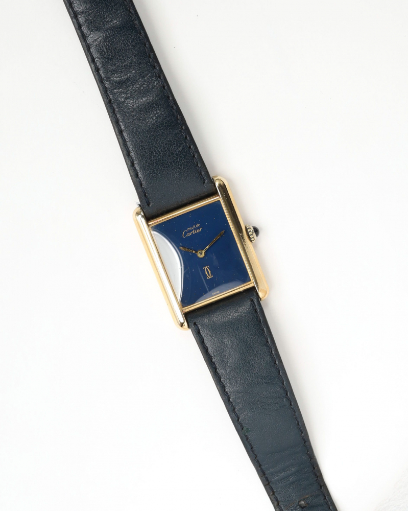 Cartier Tank Manual 23mm Rare Starry Night Dial Watch