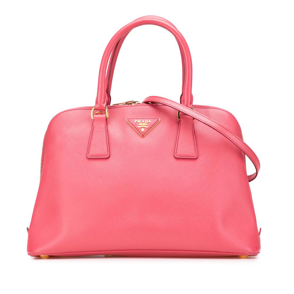 Prada AB Prada Pink Saffiano Leather Medium Lux Promenade Satchel Spain