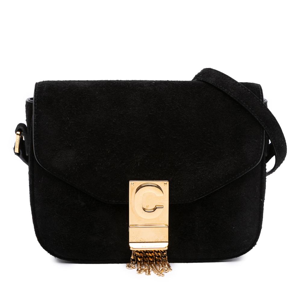 Celine B Celine Black Suede Leather Small Pampille C Bag Italy