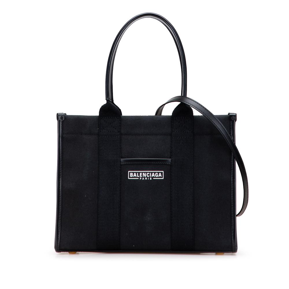 Balenciaga B Balenciaga Black Canvas Fabric Small Hardware Tote Italy