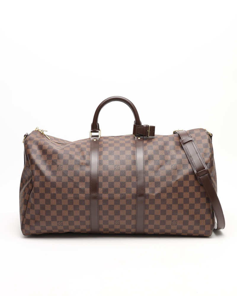 Louis Vuitton Damier Ebene Keepall Bandoulière 55 Weekend Bag