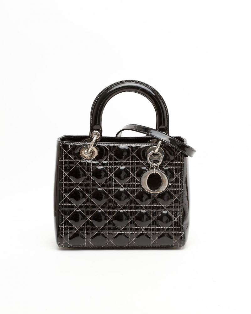 Christian Dior Medium Patent Lady Dior Bag