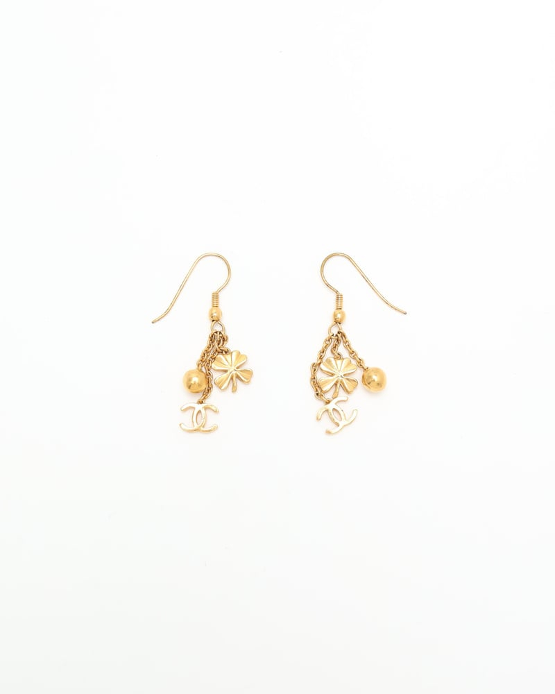Chanel Coco Mark Dangling Earrings