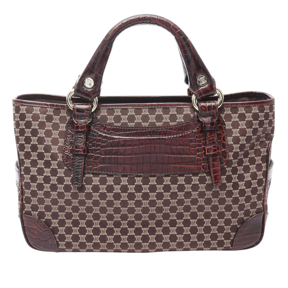 Celine B Celine Brown Canvas Fabric Macadam Boogie Handbag France