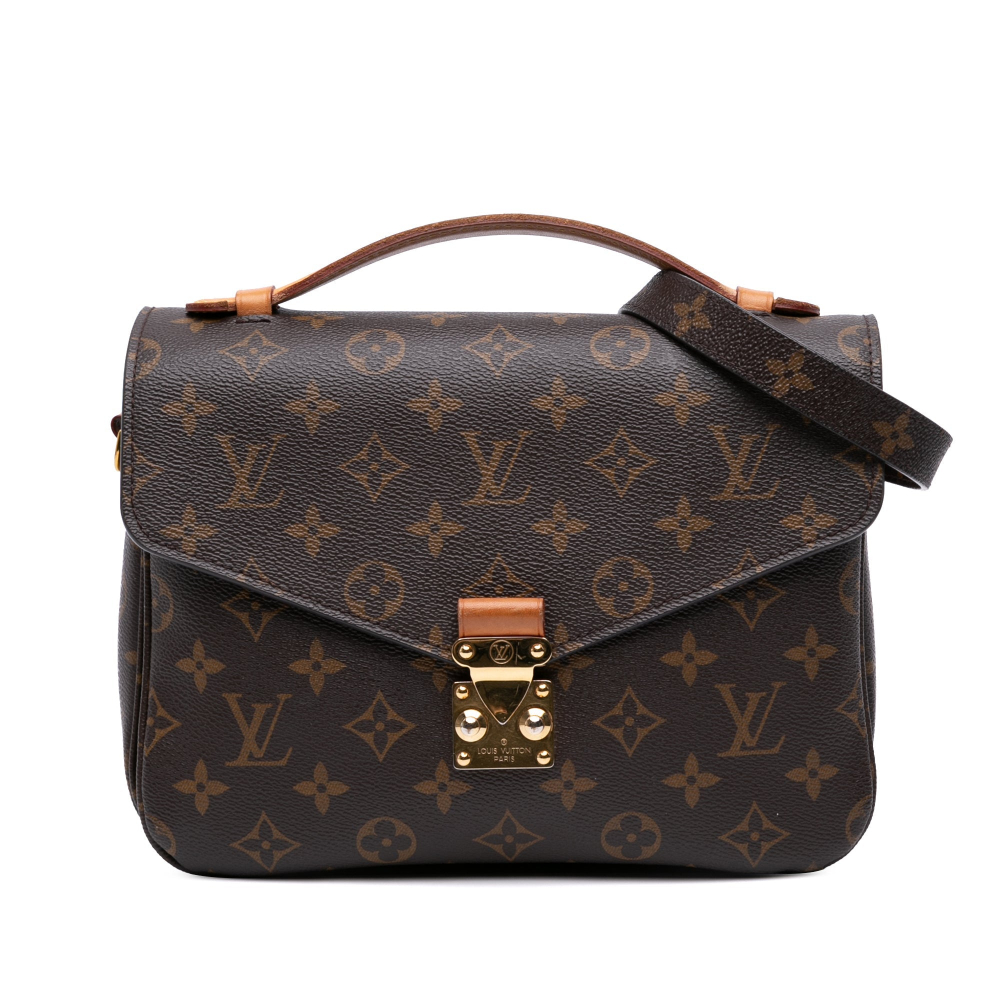 Louis Vuitton Pochette Métis Canvas Flap Crossbody Brown