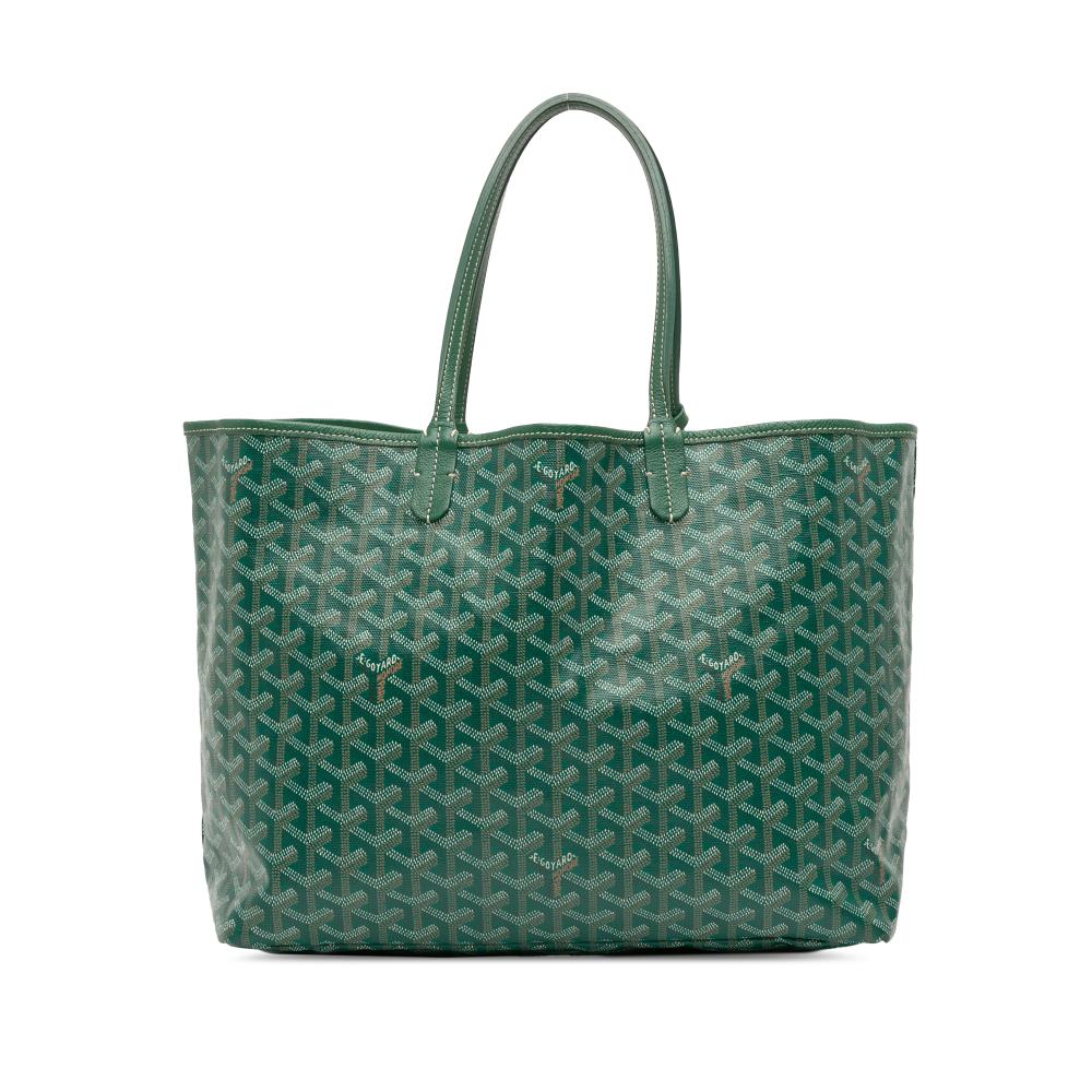 Goyard B Goyard Green Coated Canvas Fabric Goyardine Saint Louis PM France