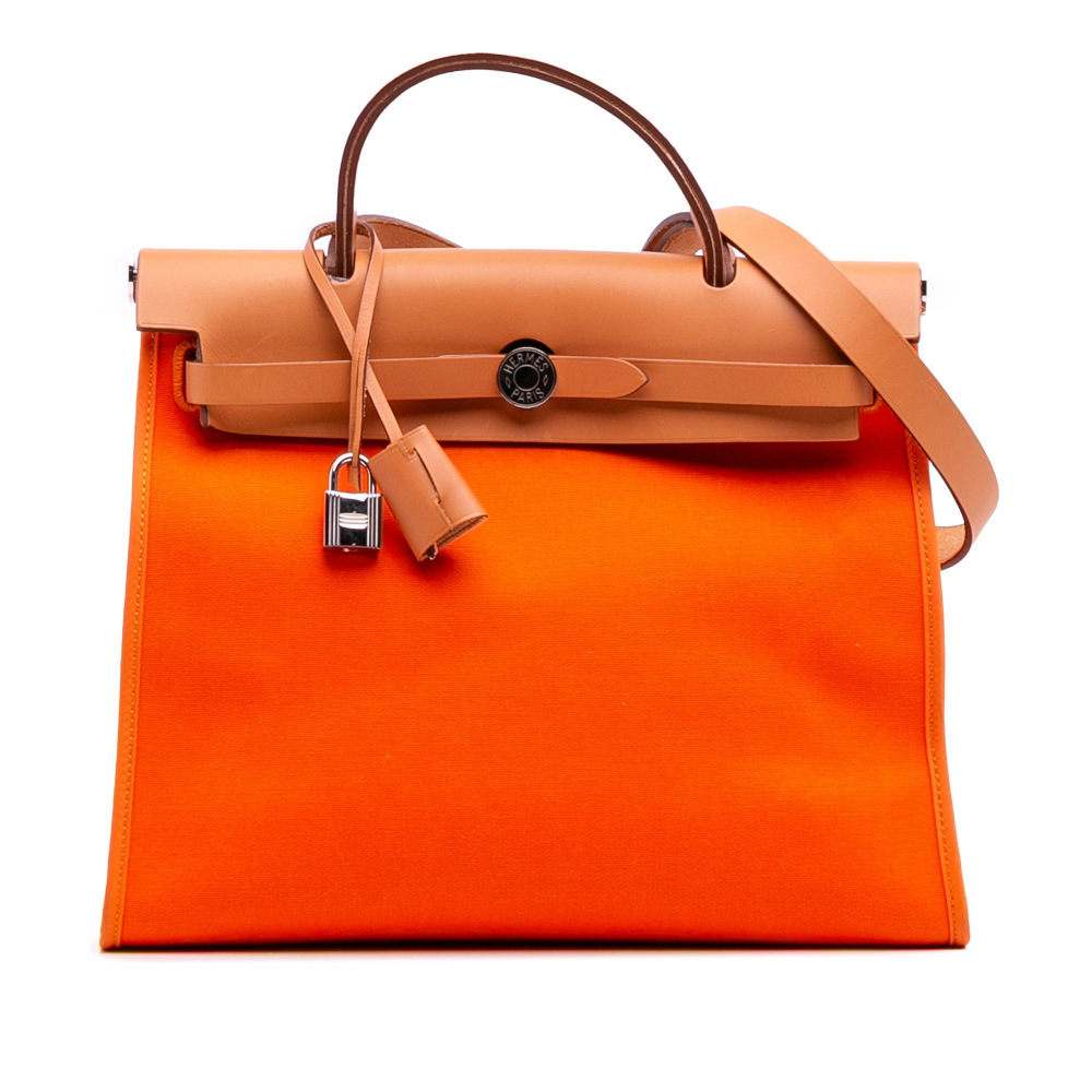 Hermès Herbag PM Canvas 1 Pouch Top-handle Handbag Orange