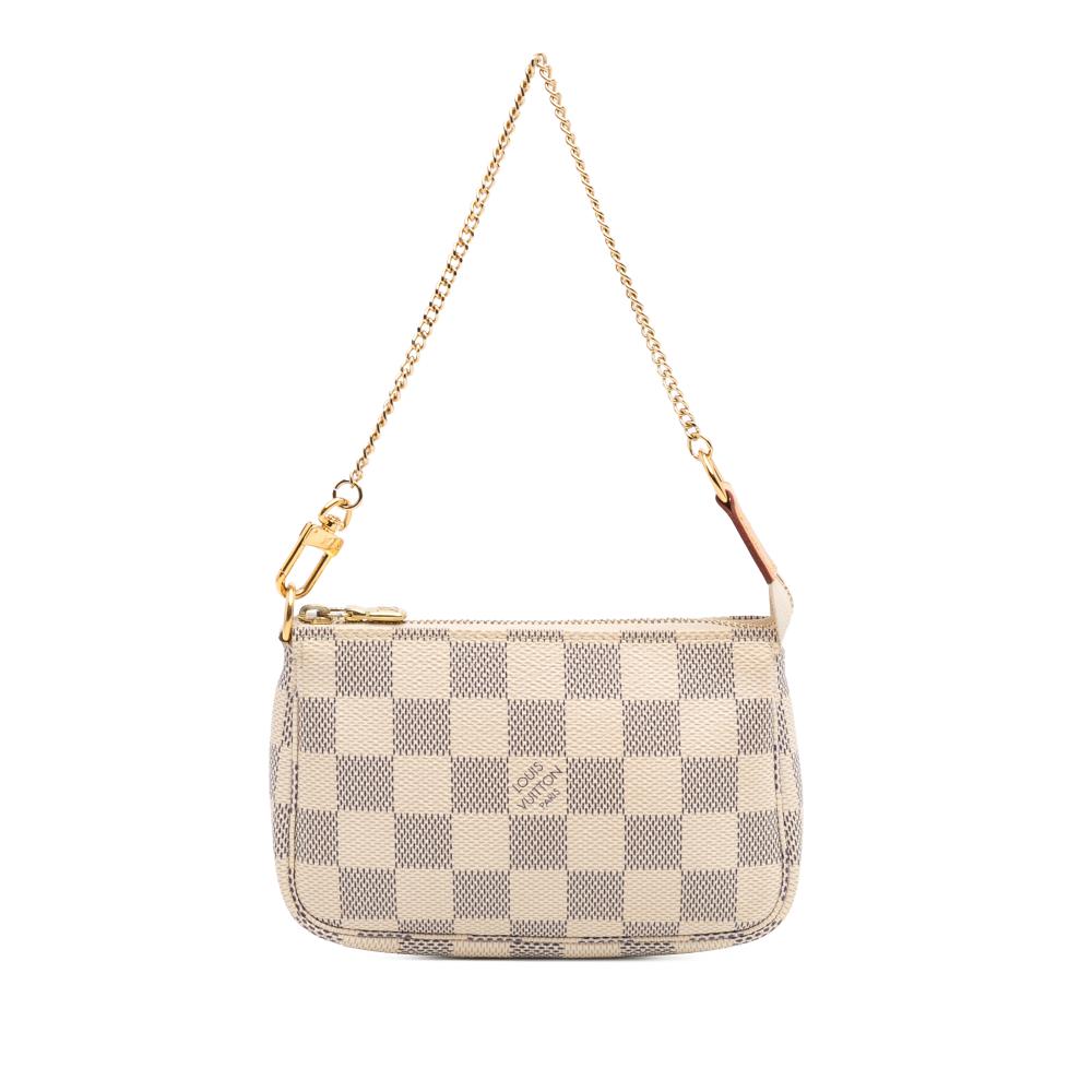 Louis Vuitton AB Louis Vuitton White Damier Canvas Fabric Damier Azur Mini Pochette Accessoires France