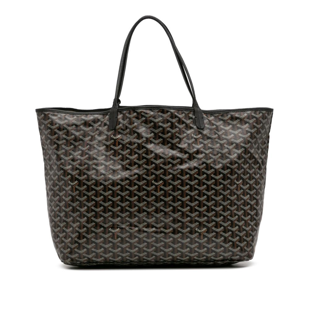 Goyard B Goyard Black Coated Canvas Fabric Goyardine Saint Louis GM France