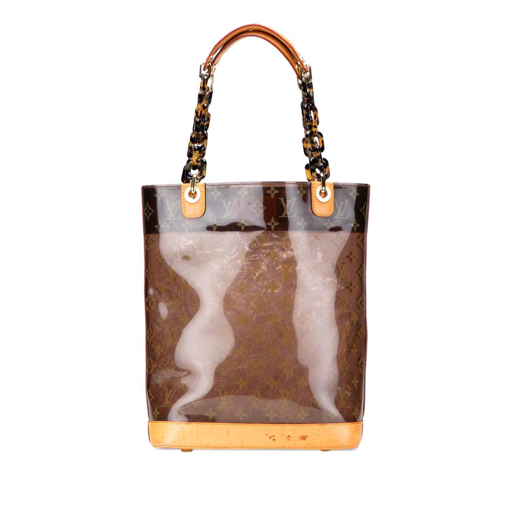 Louis Vuitton B Louis Vuitton Brown PVC Plastic Monogram Cabas Sac Ambre MM Spain