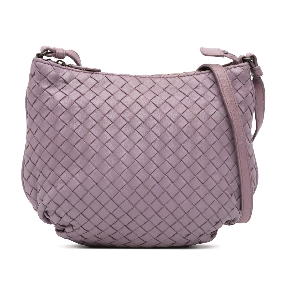 Bottega Veneta B Bottega Veneta Purple Nappa Leather Leather Nappa Intrecciato Crossbody Italy