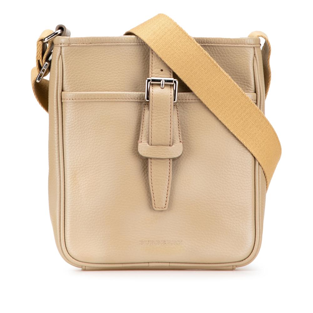 Burberry B Burberry Brown Beige Calf Leather Crossbody United Kingdom