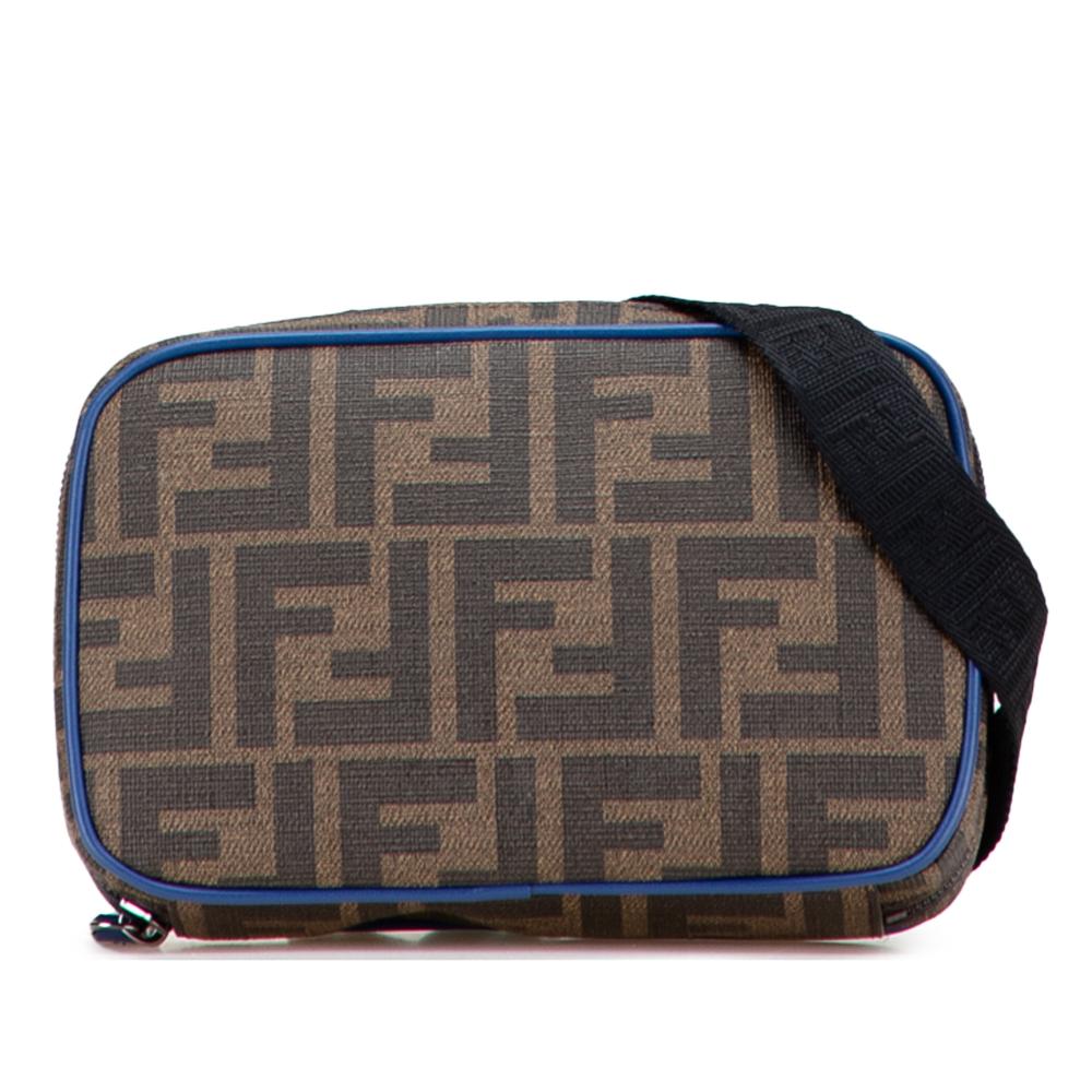 Fendi AB Fendi Brown Coated Canvas Fabric Zucca Camera Bag Italy