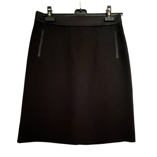 123 Paris Black pencil skirt with satin details